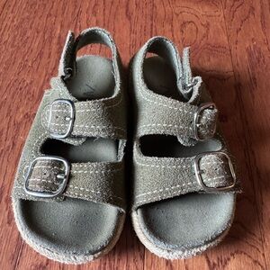 Zara Kids Green Double Buckle Sandals